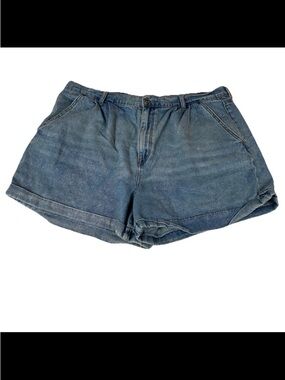 American Eagle Women’s Plus Size 18 Mom Shorts Light Wash Jean Denim #2219